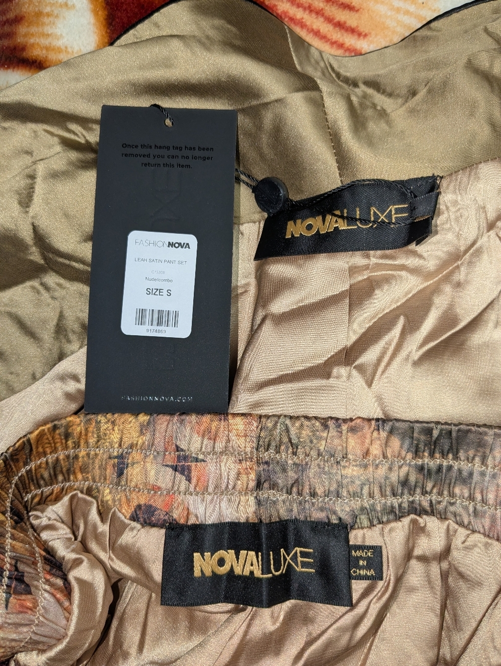 Leah Satin Pant Set - Nude/combo   fashionnova luxe - Picture 10 of 10